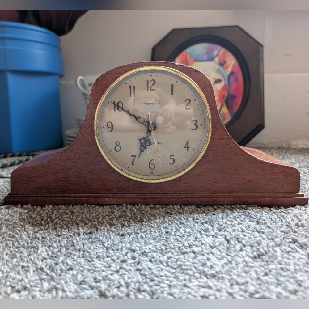 Classic Wooden Mantel Clock